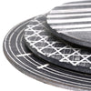 Contemporary Round Geometric Abstract 3-Piece Wall Decor Set - Dark Grey